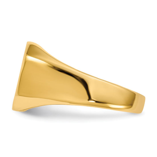 Gold Polished Octagonal Closed Back Signet Ring