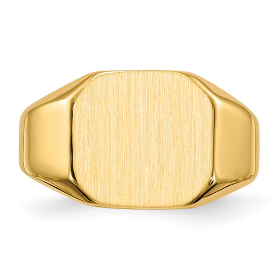 Gold Polished Octagonal Closed Back Signet Ring