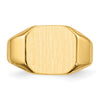 Gold Polished Octagonal Closed Back Signet Ring