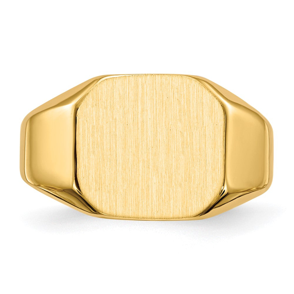 Gold Polished Octagonal Closed Back Signet Ring