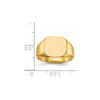 Gold Polished Octagonal Closed Back Signet Ring
