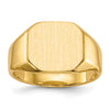 Gold Polished Octagonal Closed Back Signet Ring