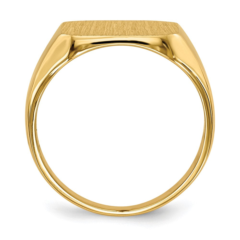 Gold Polished Octagonal Closed Back Signet Ring