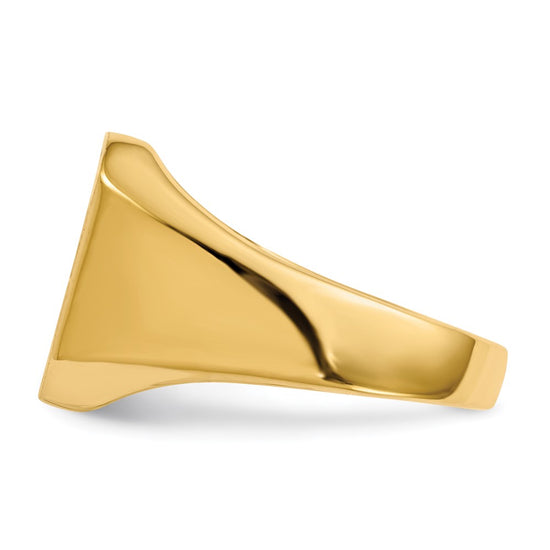 Gold Polished Octagonal Closed Back Signet Ring