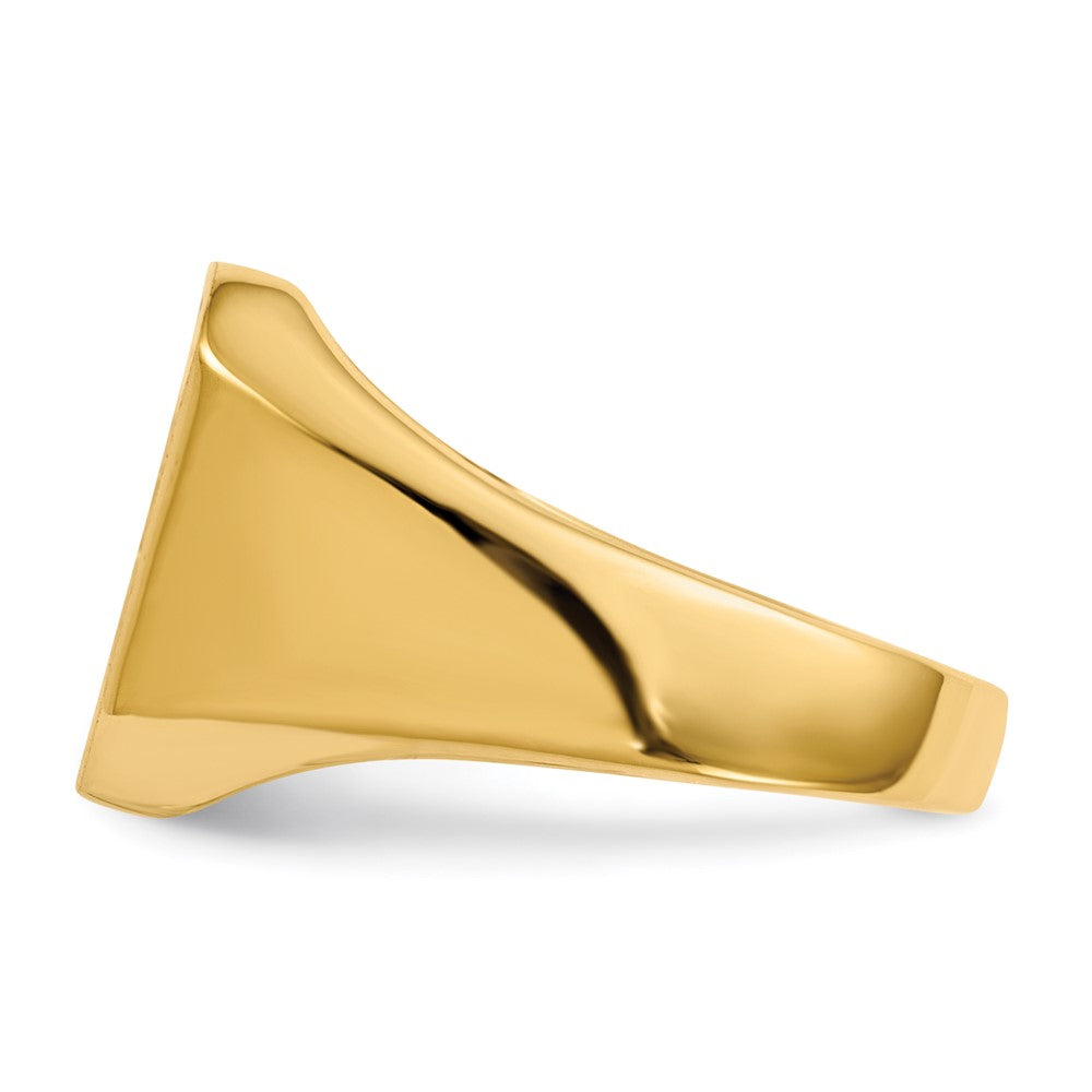 Gold Polished Octagonal Closed Back Signet Ring