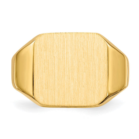 Gold Polished Octagonal Closed Back Signet Ring