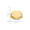 Gold Polished Octagonal Closed Back Signet Ring