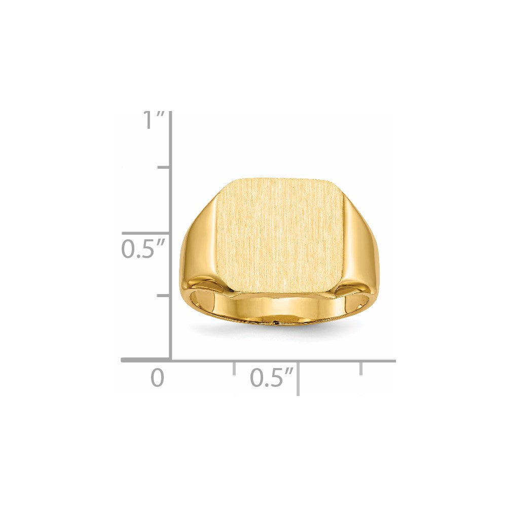 Gold Polished Octagonal Closed Back Signet Ring