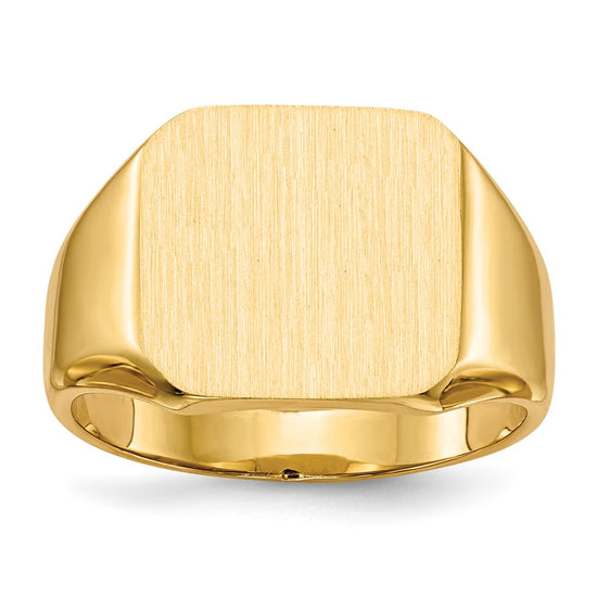 Gold Polished Octagonal Closed Back Signet Ring