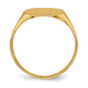Gold Polished Textured Signet Ring