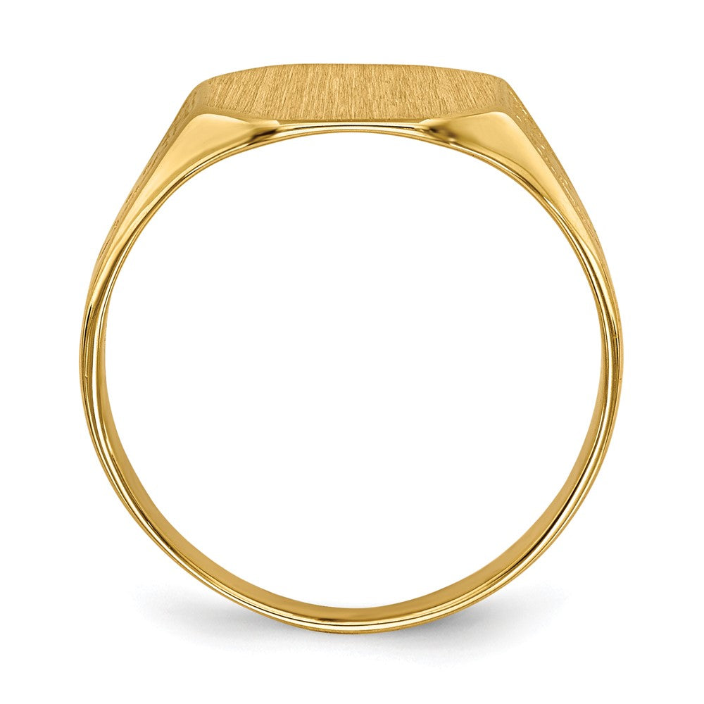 Gold Polished Textured Signet Ring