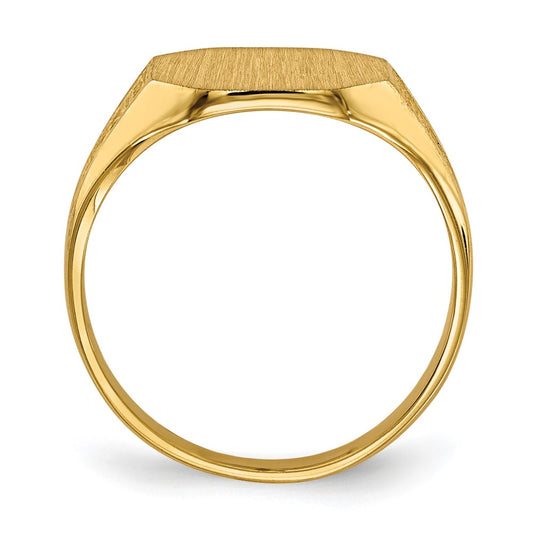 14k 11.0x9.0mm Closed Back Signet Ring