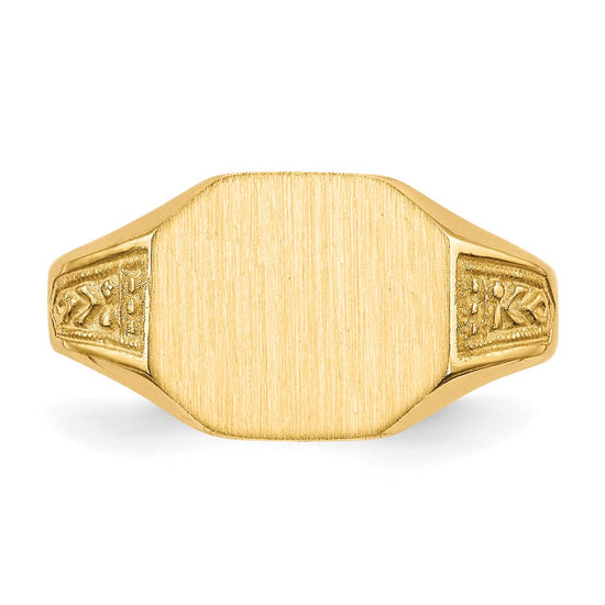 14k 11.0x9.0mm Closed Back Signet Ring