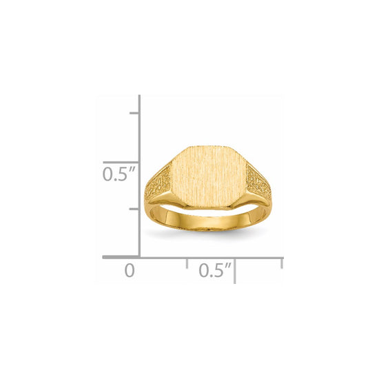 14k 11.0x9.0mm Closed Back Signet Ring