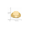 14k 11.0x9.0mm Closed Back Signet Ring