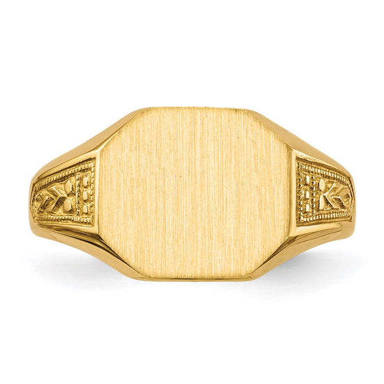 14k 11.0x9.0mm Open Back Signet Ring