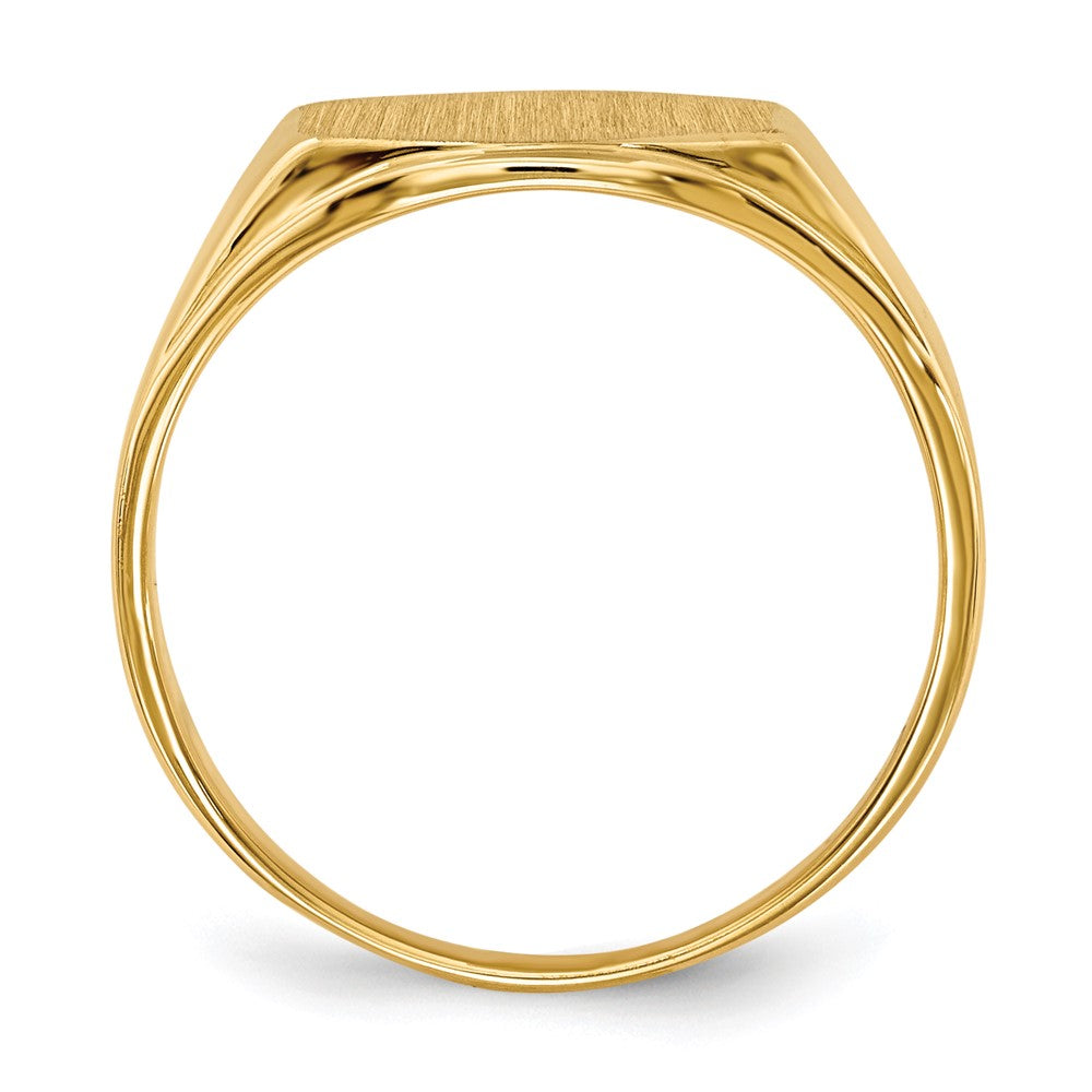 Gold Polished Octagonal Open Back Signet Ring