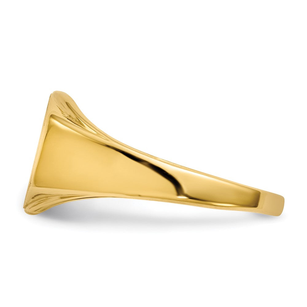 Gold Polished Octagonal Open Back Signet Ring