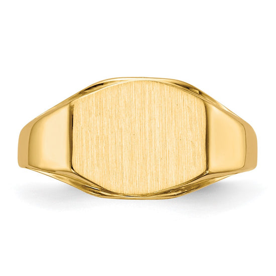 Gold Polished Octagonal Open Back Signet Ring