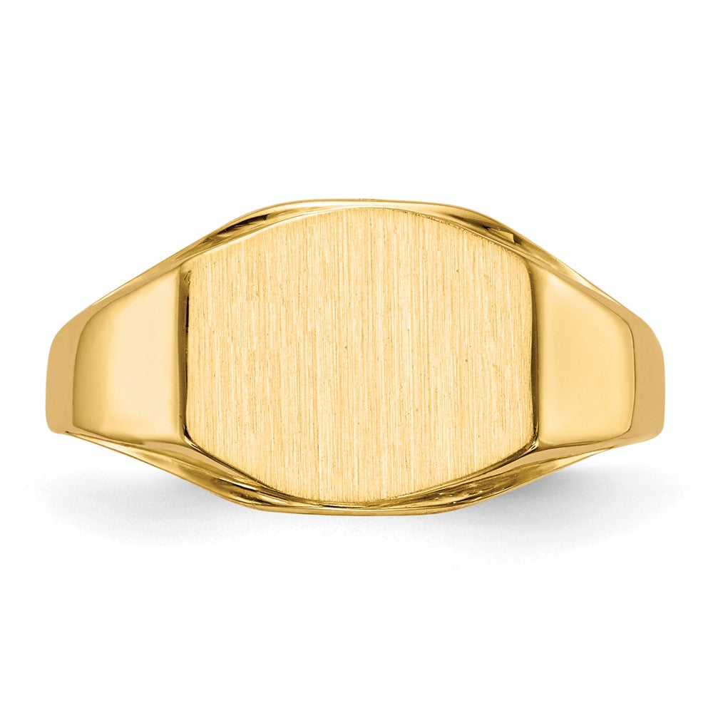 Gold Polished Octagonal Open Back Signet Ring