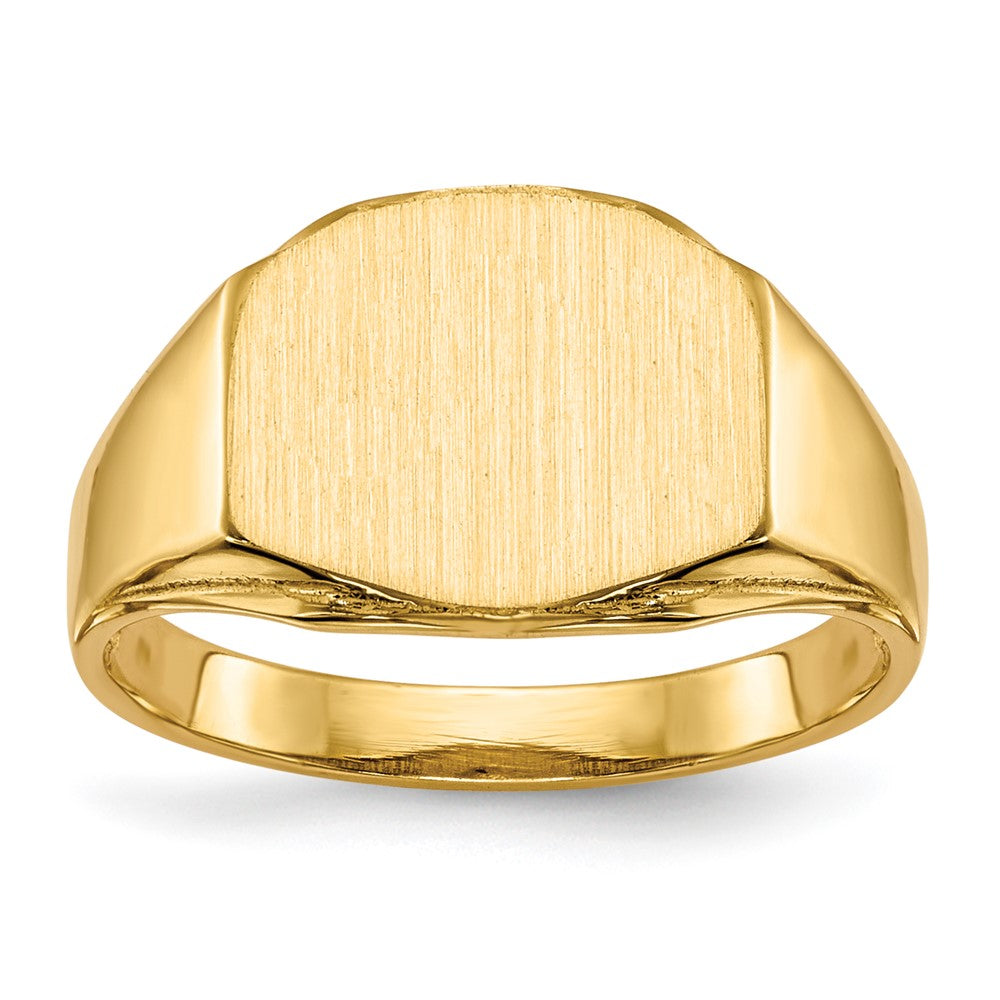Gold Polished Octagonal Open Back Signet Ring