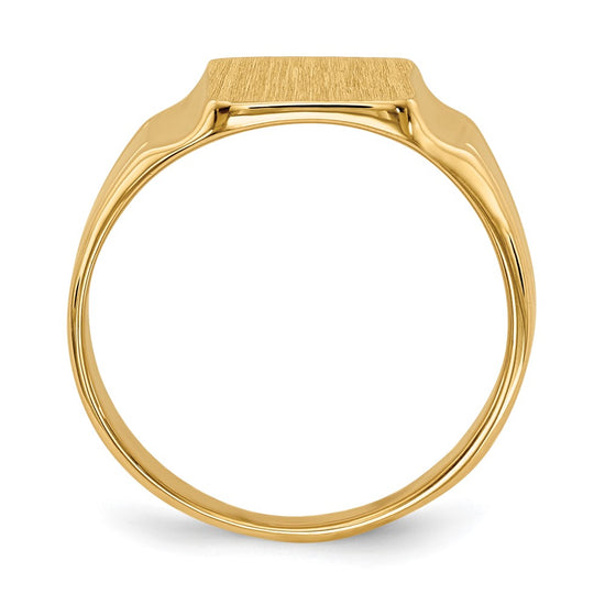 10k 7.5x9mm Rectangle Closed Back Signet Ring