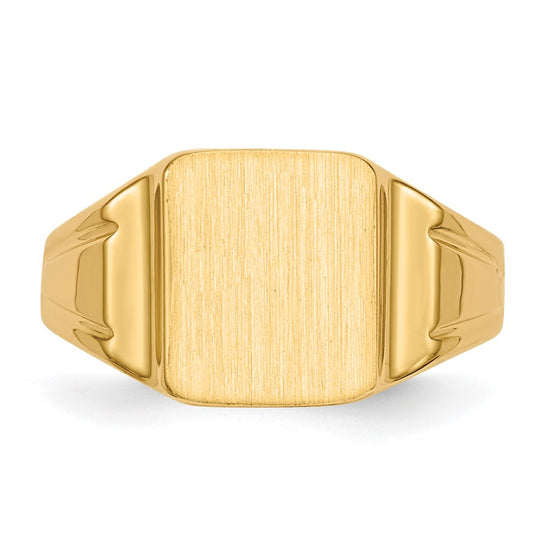 14k 7.5x9mmRectangular Closed Back Signet Ring