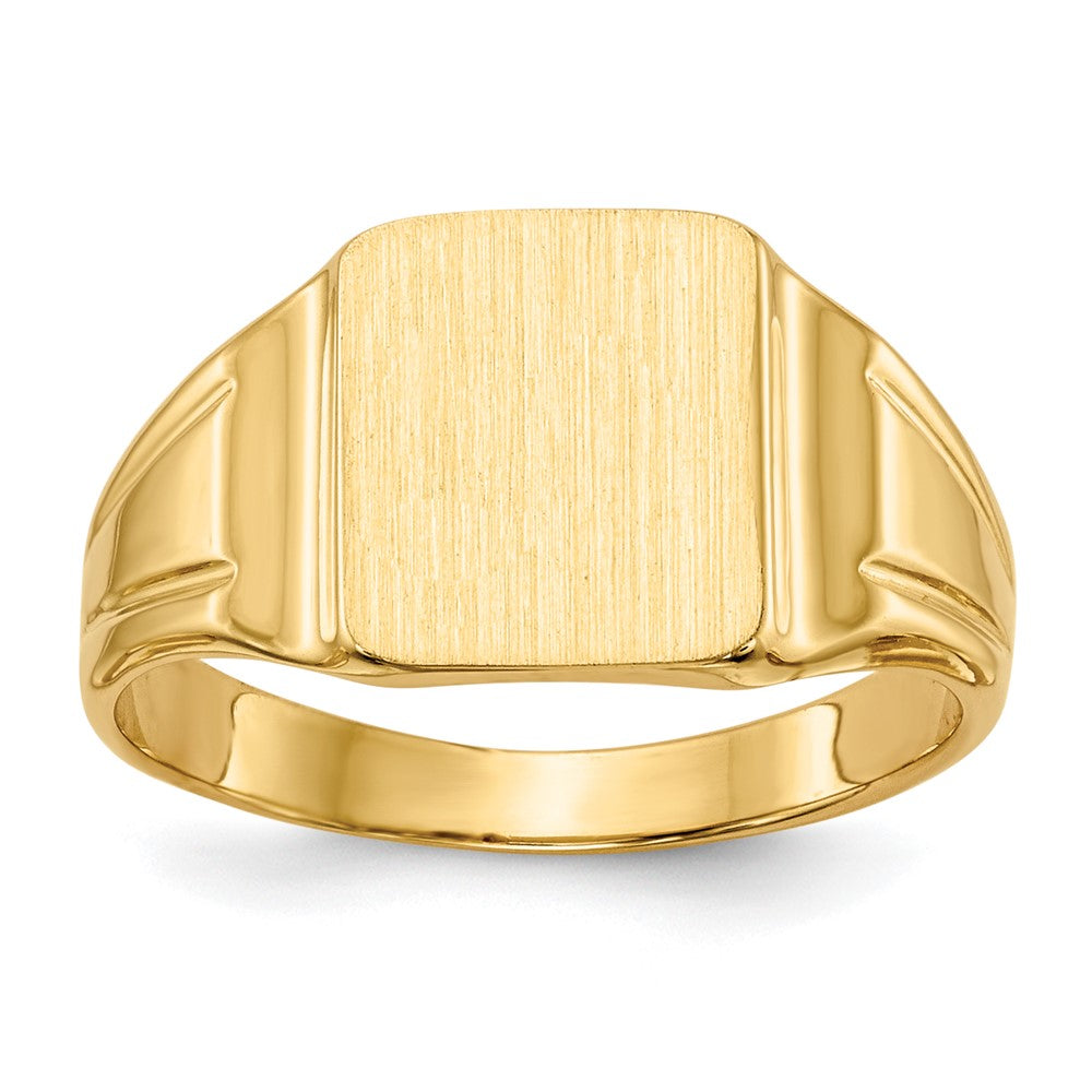 10k 7.5x9mm Rectangle Closed Back Signet Ring