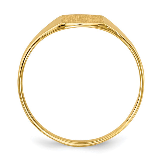 14k 6.5x7.0mm Square Closed Back Signet Ring