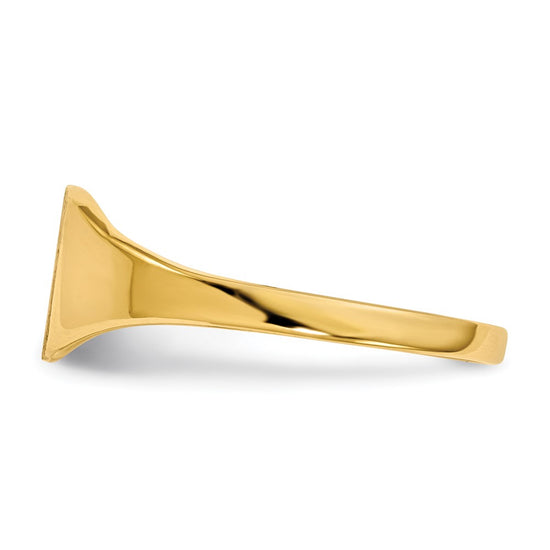 Gold Polished Square Closed Back Signet Rings