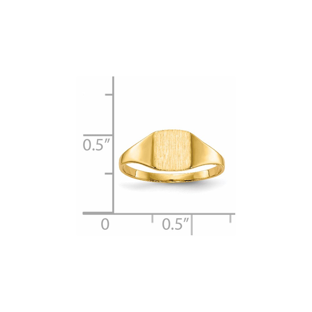 14k 6.5x7.0mm Square Closed Back Signet Ring