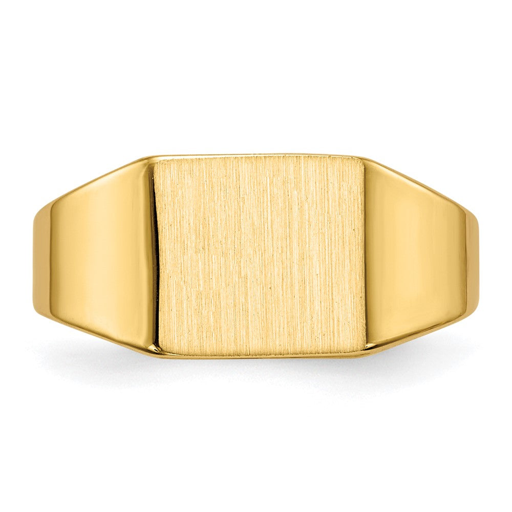 14k 8.5x7.0mm Rectangle Closed Back Signet Ring