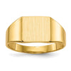Gold Polished Square Closed Back Signet Rings