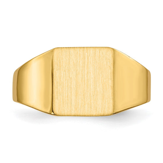 14k 8.5x9.0mm Square Closed Back Signet Ring