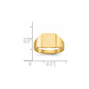 14k 8.5x9.0mm Square Closed Back Signet Ring