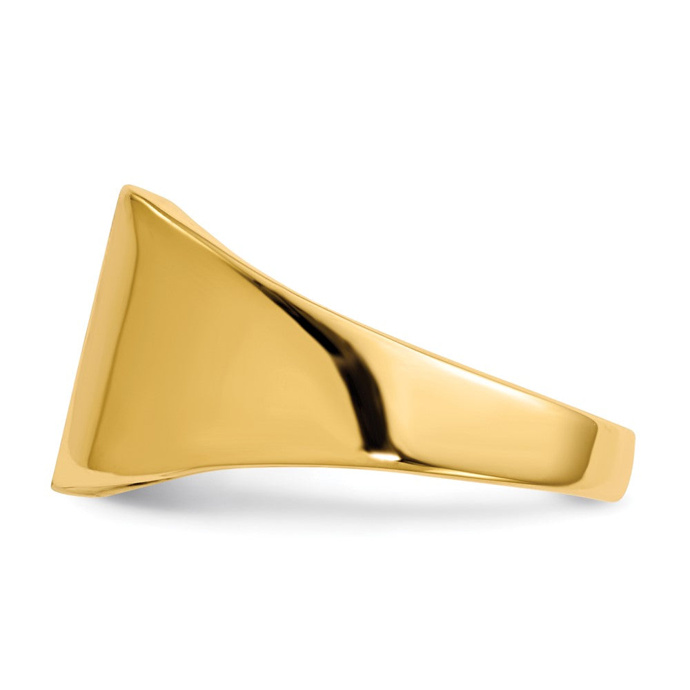 14k 11.0x11.5mm Square Closed Back Signet Ring