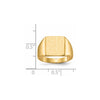 14k 11.0x11.5mm Square Closed Back Signet Ring