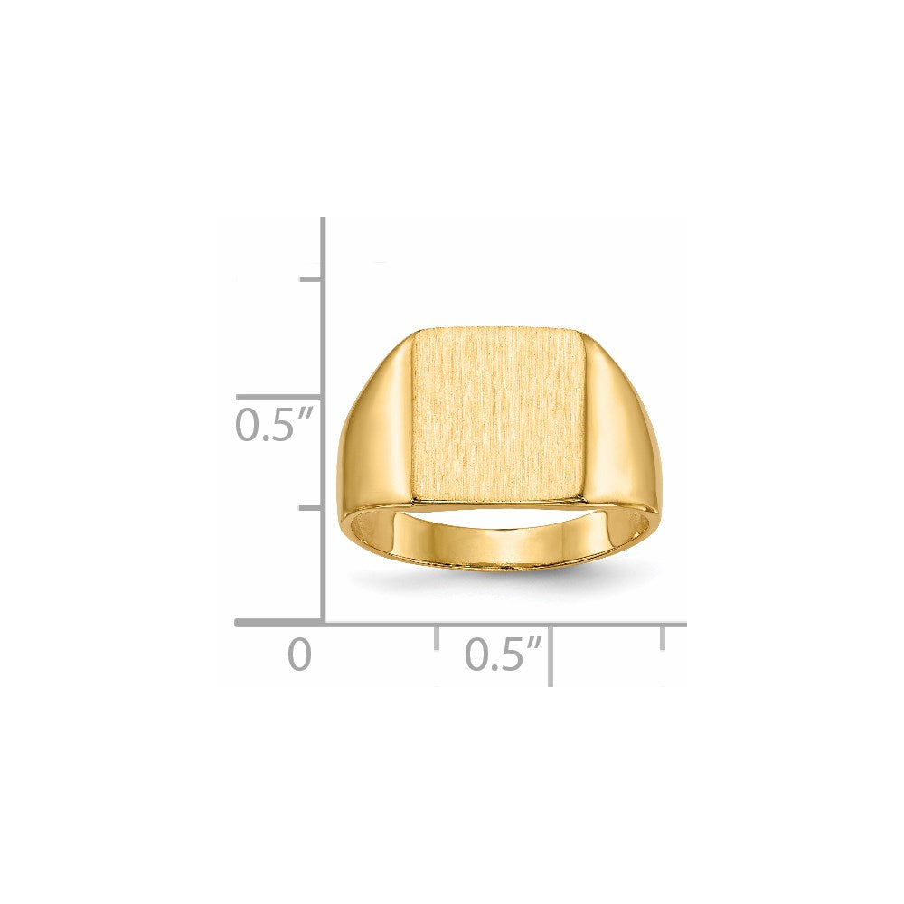 14k 11.0x11.5mm Square Closed Back Signet Ring