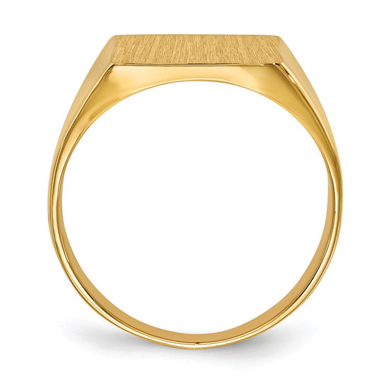 Gold Polished Square Closed Back Signet Rings