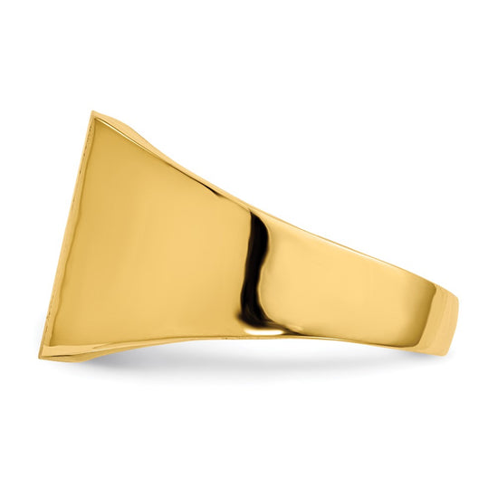 14k 12.0x13.0mm Square Closed Back Mens Signet Ring