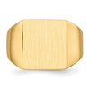 14k 12.0x13.0mm Square Closed Back Mens Signet Ring