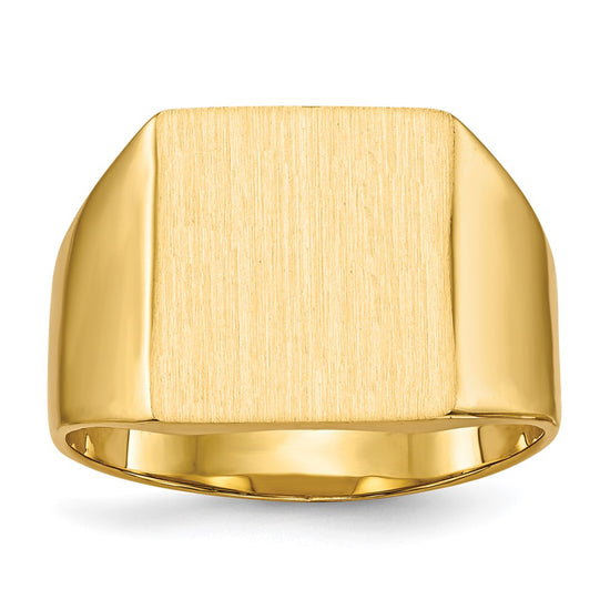 Gold Polished Square Closed Back Signet Rings