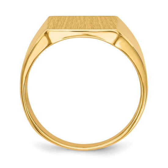 Gold Polished Squared Closed Back Signet Rings