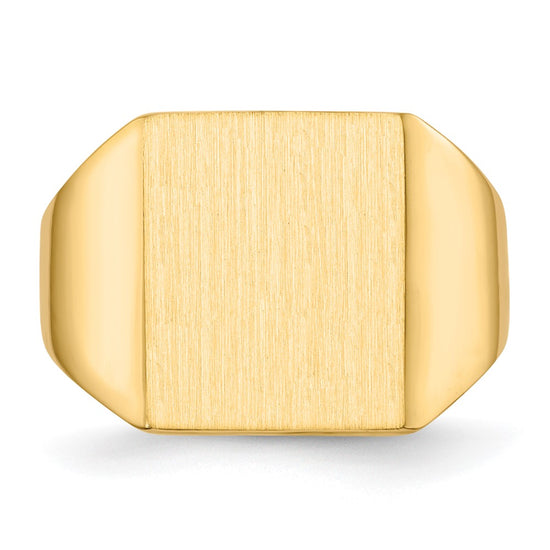 Gold Polished Squared Closed Back Signet Rings