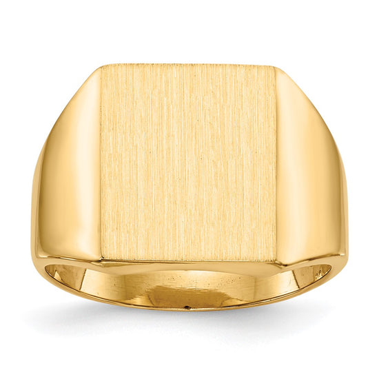 Gold Polished Squared Closed Back Signet Rings