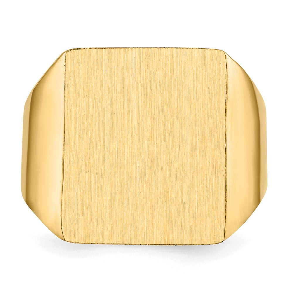 Gold Polished Squared Closed Back Signet Rings