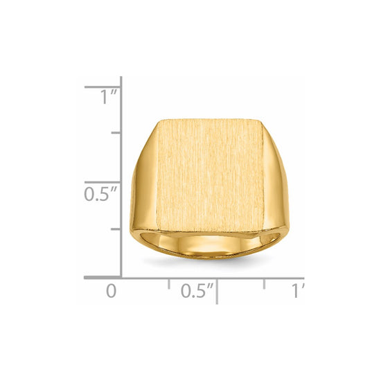 Gold Polished Squared Closed Back Signet Rings
