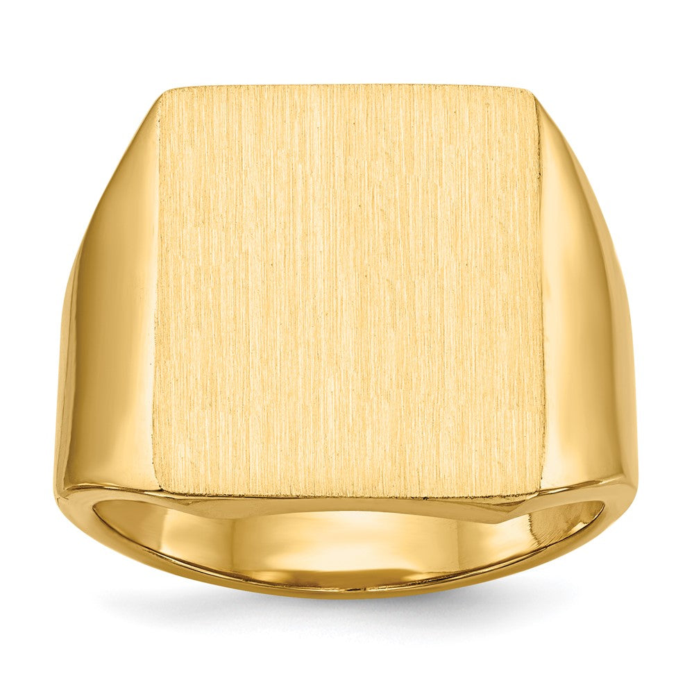 Gold Polished Squared Closed Back Signet Rings