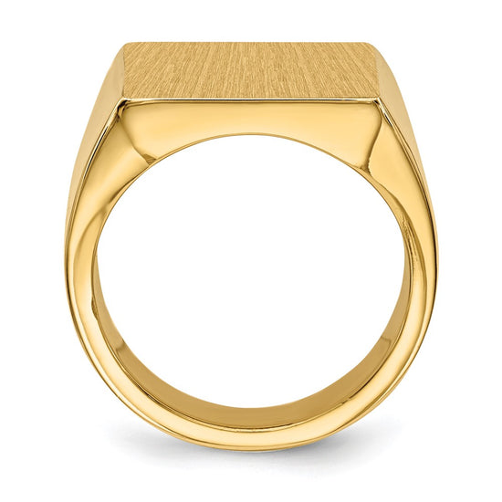 Gold Polished Squared Closed Back Signet Rings