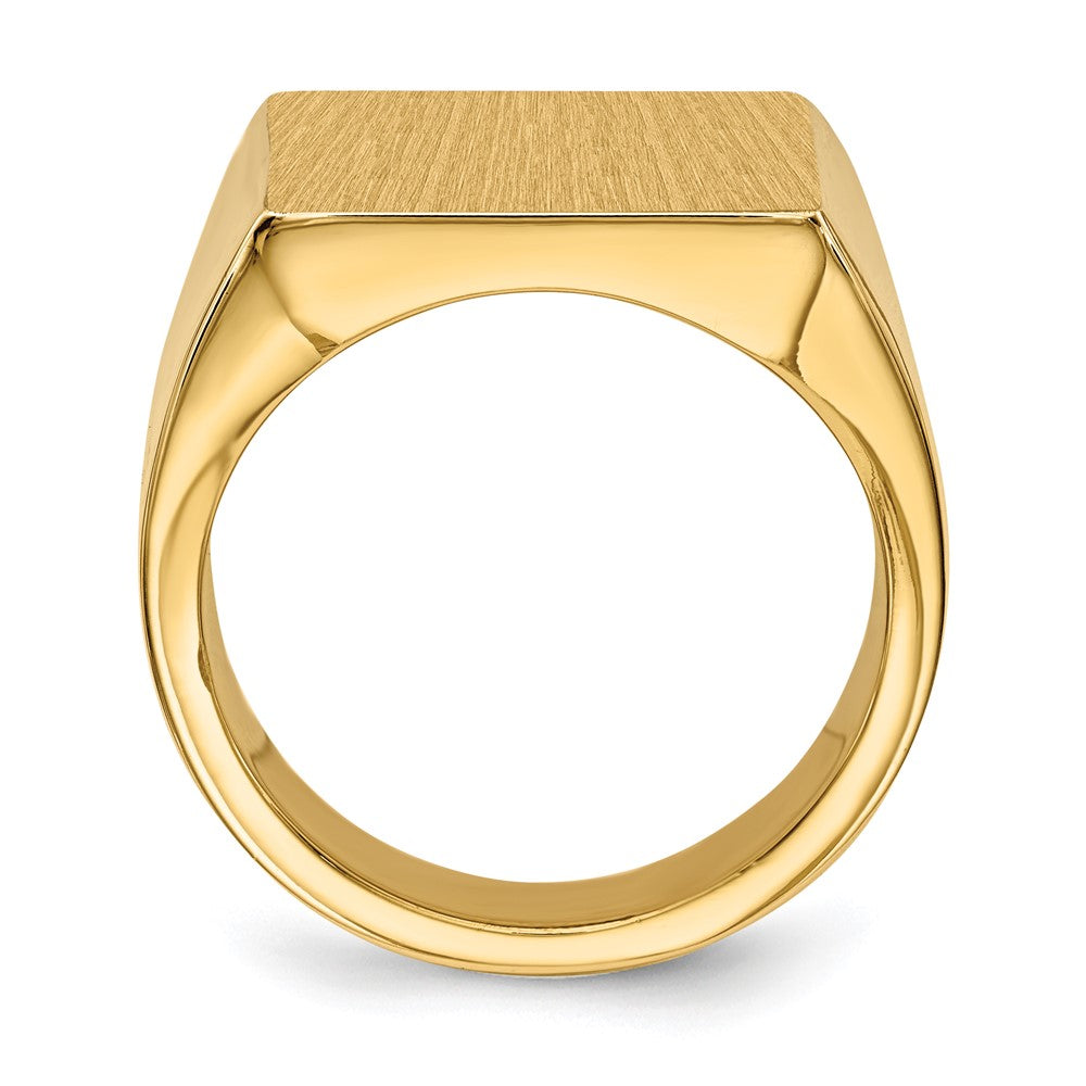 Gold Polished Squared Closed Back Signet Rings